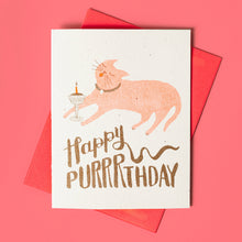 Load image into Gallery viewer, Happy Purrrthday - Risograph Card