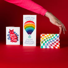 Load image into Gallery viewer, Rainbow Checkerboard Birthday - Risograph Card