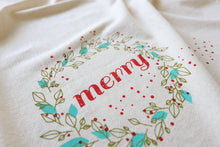 Load image into Gallery viewer, The High Fiber - Christmas Kitchen Towel, Merry, Handprinted Towel