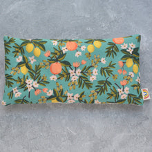 Load image into Gallery viewer, Weighted Eye Pillow in Citrus Grove Teal Cotton