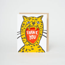 Load image into Gallery viewer, Thank You Cheetah Die-cut Letterpress Greeting Card by Egg Press