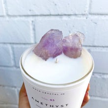Load image into Gallery viewer, Amethyst Crystal Candle · Crystal Infused · 8oz