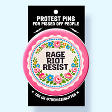 Load image into Gallery viewer, RAGE RIOT RESIST - Button 1.25"