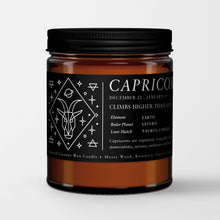Load image into Gallery viewer, Zodiac Candles / Birthday Candles in Amber Glass I Candlefy