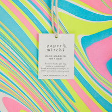 Load image into Gallery viewer, Paper Mirchi - Hand Marbled Gift Bags (Large) - Neon
