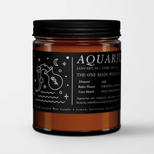 Load image into Gallery viewer, Zodiac Candles / Birthday Candles in Amber Glass I Candlefy