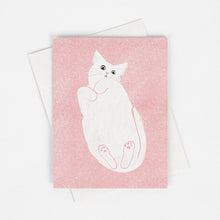 Load image into Gallery viewer, Cat on Glass - Risograph Card