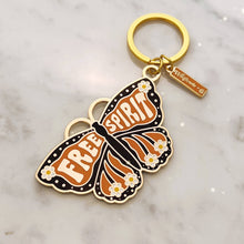 Load image into Gallery viewer, Free Spirit Butterfly Enamel Keychain