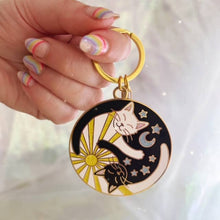 Load image into Gallery viewer, Yin Yang Cats Enamel Keychain
