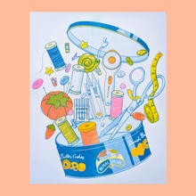 Load image into Gallery viewer, Christina Hu - Butter Cookie Sewing Supplies | Risograph Print: Small