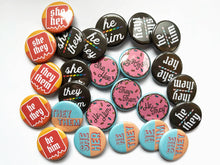 Load image into Gallery viewer, TheThirdArrow - 1.25” Blue & Orange Pronoun Buttons: Mix (1 of each)