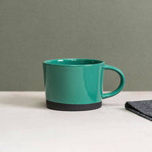 Load image into Gallery viewer, Black Clay Mug dipped in Green