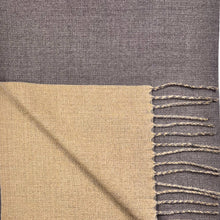Load image into Gallery viewer, Reversible two tone coloured plain cashmere blend scarf: Black
