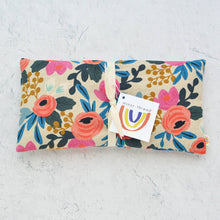 Load image into Gallery viewer, Minor Thread - Oversized Weighted Eye Pillow in Rosa Pink Floral Canvas: Lavender