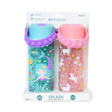 Load image into Gallery viewer, Elemental - Splash Pop Fidget Handle Bottle 18oz - Mermaid/Pink Unicorn