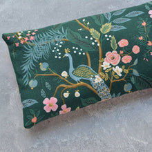 Load image into Gallery viewer, Weighted Eye Pillow in Peacock Garden Deep Teal Cotton