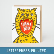 Load image into Gallery viewer, Thank You Cheetah Die-cut Letterpress Greeting Card by Egg Press