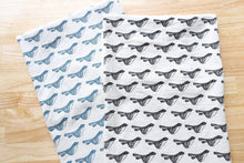 Load image into Gallery viewer, The High Fiber - Bird Kitchen Towel, Handprinted Bird Tea Towel: Black on Natural