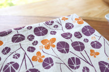Load image into Gallery viewer, The High Fiber - *NEW* Autumn Floral Nasturtium Kitchen Towel, Handprinted