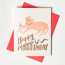 Load image into Gallery viewer, Happy Purrrthday - Risograph Card