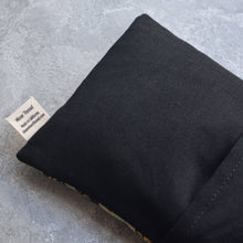 Load image into Gallery viewer, Weighted Eye Pillow in Gilded Snakes Black and Gold Cotton