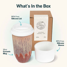 Load image into Gallery viewer, Nova Ceramics Travel Mugs - Jupiter Ceramic Travel Cup – 16oz with Lid & Sleeve