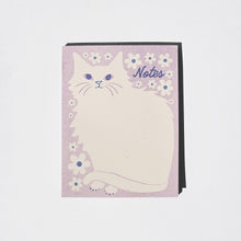 Load image into Gallery viewer, Negative Space Floral Cat - Risograph A2 Notepad