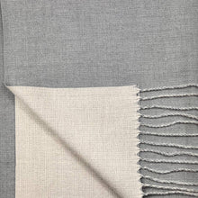 Load image into Gallery viewer, Reversible two tone coloured plain cashmere blend scarf: Black