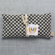 Load image into Gallery viewer, Weighted Eye Pillow in Black and Natural Checkerboard