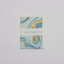 Load image into Gallery viewer, Hand Marbled Greeting Card - Free Spirit Summer Sky