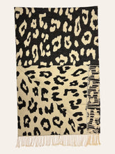 Load image into Gallery viewer, Leopard print on cashmere blend scarf finished with tassels