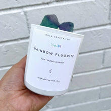 Load image into Gallery viewer, Rainbow Fluorite Candle · Crystal Infused · 8oz ·