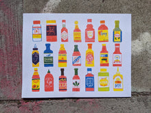 Load image into Gallery viewer, Hot Sauce Risograph Print | 8.5"x11" | Christina Hu