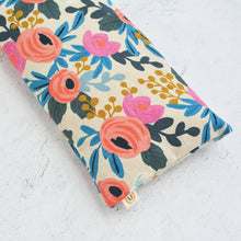 Load image into Gallery viewer, Minor Thread - Oversized Weighted Eye Pillow in Rosa Pink Floral Canvas: Lavender