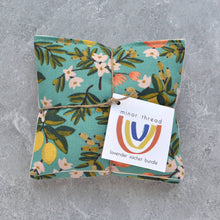 Load image into Gallery viewer, Minor Thread - Citrus Grove Botanical Teal Cotton Lavender Sachet Bundle