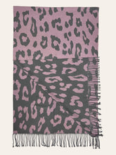 Load image into Gallery viewer, Leopard print on cashmere blend scarf finished with tassels