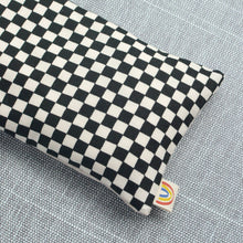 Load image into Gallery viewer, Weighted Eye Pillow in Black and Natural Checkerboard