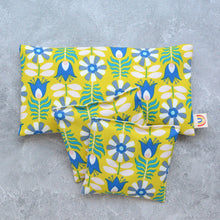 Load image into Gallery viewer, Minor Thread - Summer Scandi Floral Yellow & Blue Weighted Eye Pillow: Lavender