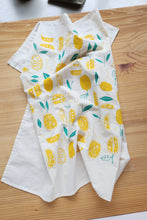 Load image into Gallery viewer, The High Fiber - *NEW Lemon Tea Towel, Handprinted in USA, Natural Cotton