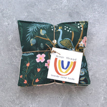 Load image into Gallery viewer, Peacock Garden Deep Teal Cotton Lavender Sachet Bundle