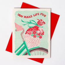 Load image into Gallery viewer, You Make Life Fun Cat - Risograph Greeting Card