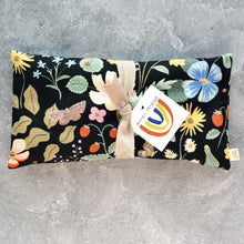 Load image into Gallery viewer, Oversized Eye Pillow in Strawberry Fields Black Botanical
