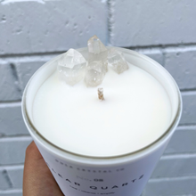 Load image into Gallery viewer, Clear Quartz Crystal Candle · Crystal Infused · 8oz