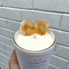 Load image into Gallery viewer, Citrine Crystal Candle · Crystal Infused · 8oz ·