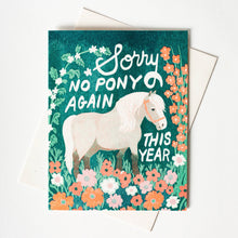 Load image into Gallery viewer, No Pony Birthday - Risograph Card