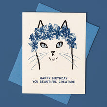 Load image into Gallery viewer, Happy Birthday You Beautiful Creature - Risograph Card