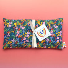 Load image into Gallery viewer, Weighted Eye Pillow in Spring Breeze Navy Cotton