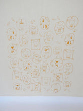 Load image into Gallery viewer, Cat Kitchen Towel, Handprinted Tea Towel, Cats