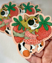 Load image into Gallery viewer, Strawberry Cat Sticker