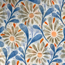 Load image into Gallery viewer, Daisy Flowers With Leaves Scarf - Blue Grey